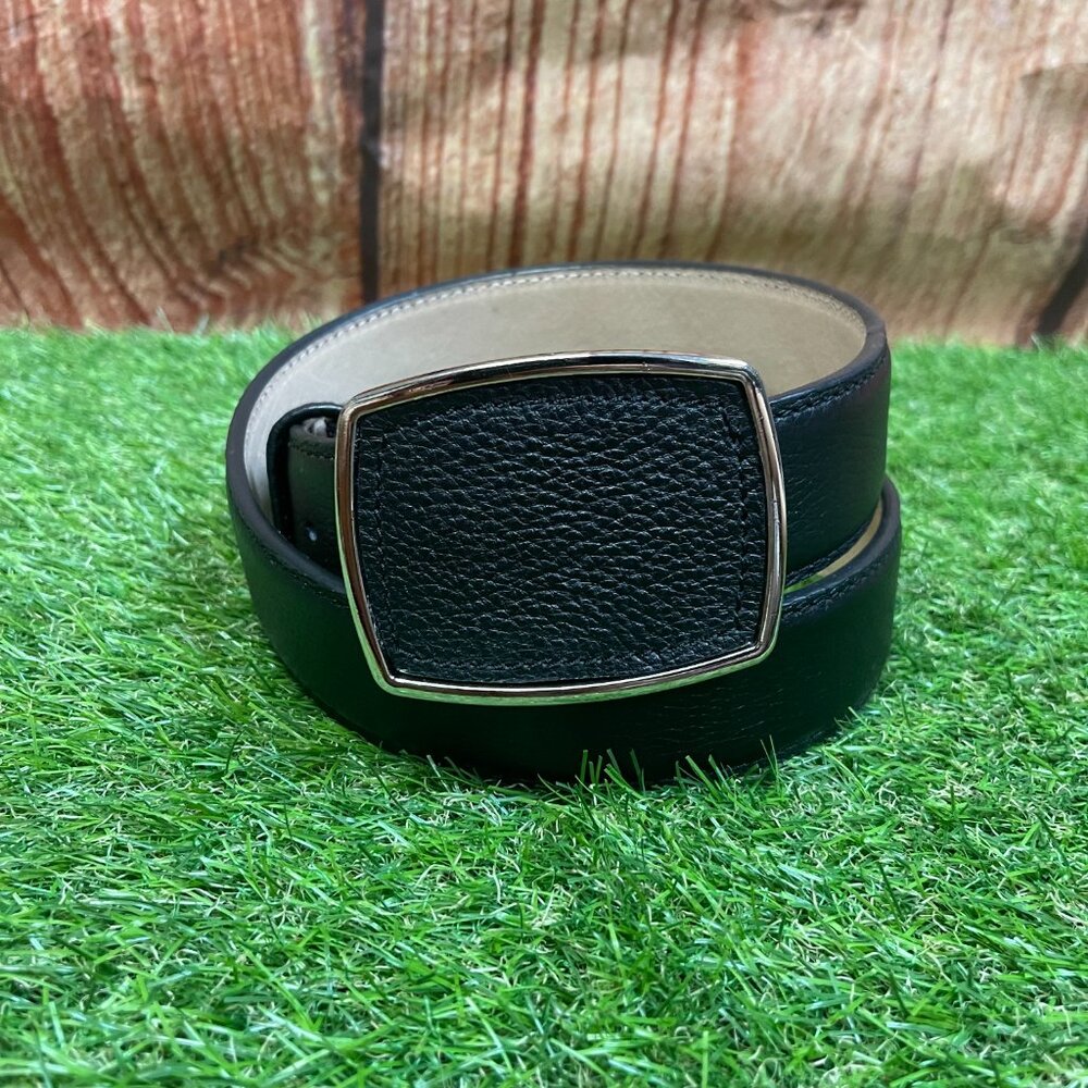 Men's Western Cowboy Genuine Leather Belt American Deer Square Buckle Belt Black